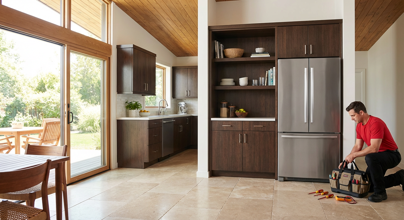 Professional technician repairing a modern dryer