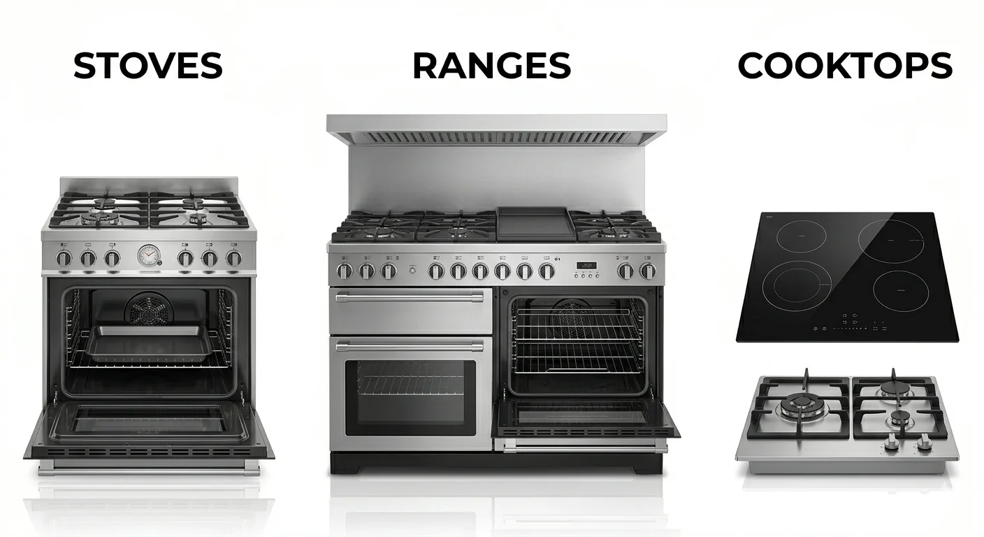Modern premium kitchen stove appliances